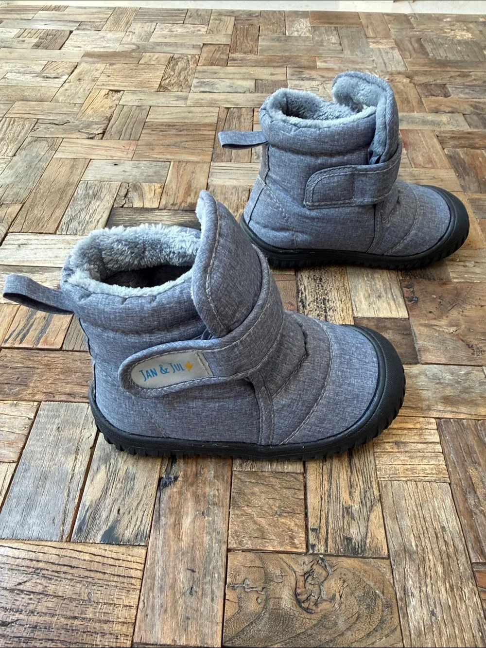 Jan & Jul Kids Toasty-Dry Booties Insulated Ankle Boots in Heather Gray Toddler